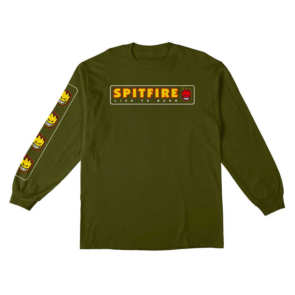 Spitfire Swirled Classic T-Shirt - Military Green/White