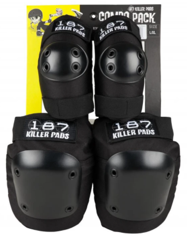 187 Killer Pads Combo Pack Knee & Elbow Set Black