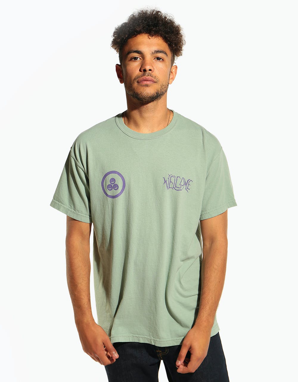 Welcome Bapholit Garment Dyed Short Sleeve T-Shirt - Sage