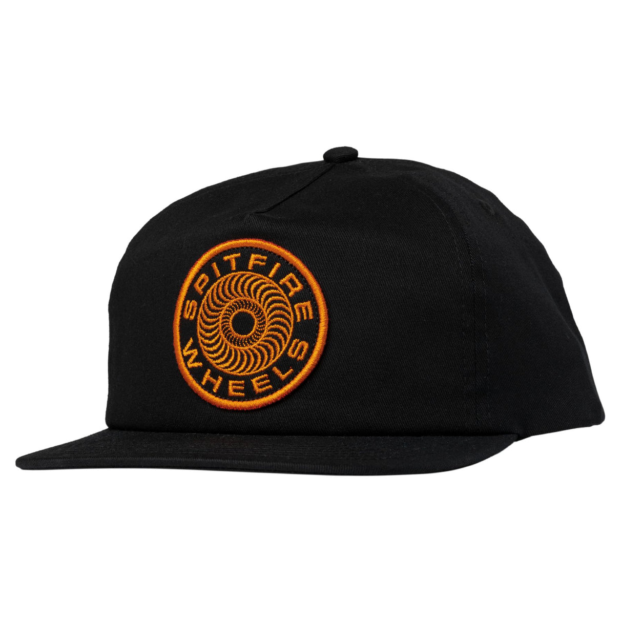 Spitfire Classic 87 Swirl Patch Snapback Hat, Black/Orange