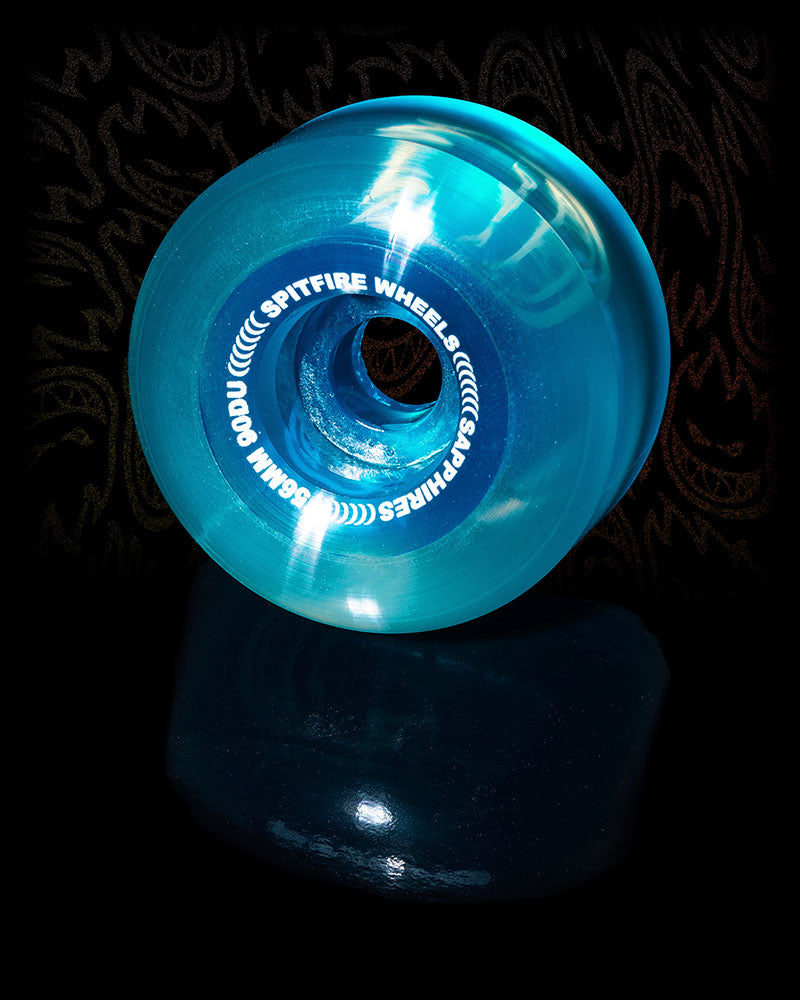 Spitfire 90 Duro Sapphire Clear Skateboard Wheels - Multiple Sizes