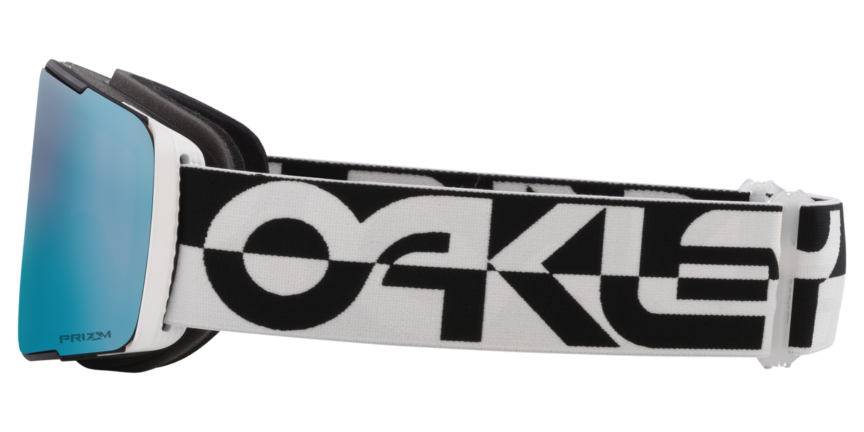 Oakley Line Miner™ Pro L Snow Goggles - 2025 Black White Duality Strap Prizm Snow Sapphire Iridium Lens + Bonus Prizm Torch Iridium Lens