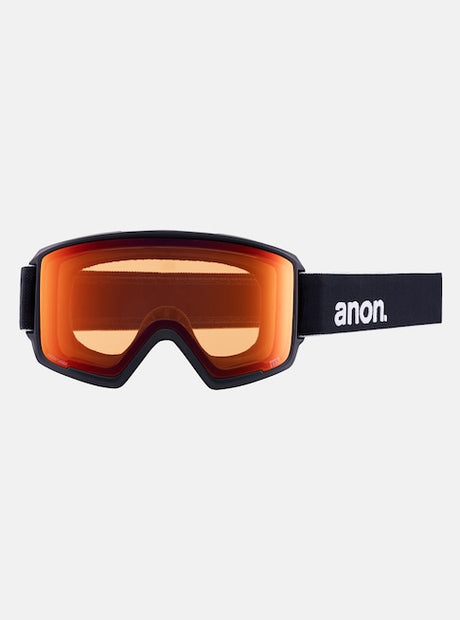 Anon M3 Goggles + Bonus Lens + MFI® Face Mask - Black with Perceive Sunny Red Lens 2025