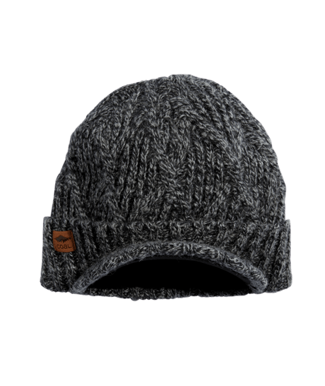 Coal Yukon Cable Knit Wool Brim Beanie