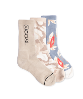 Coal Everyday Crew 3 Pack Socks - Print OLW