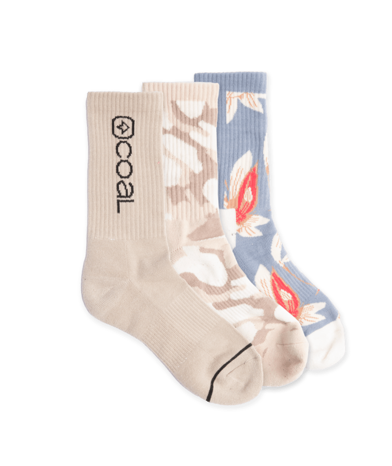 Coal Everyday Crew 3 Pack Socks - Print OLW