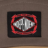 Independent Summit Scroll Camp 5-Panel Snapback Unstructured Low Hat - Charcoal Khaki