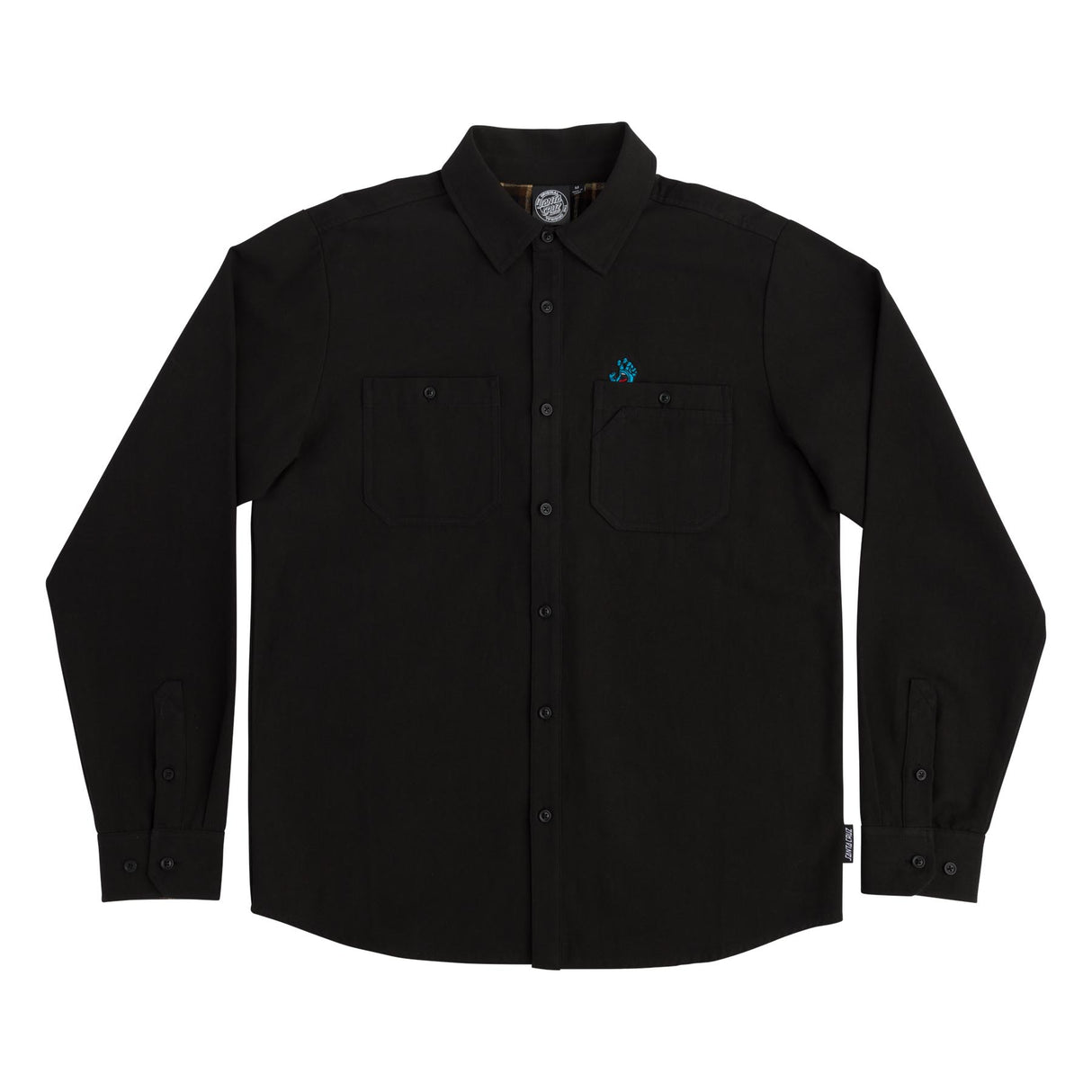 Santa Cruz Screaming Hand L/S Button Up Top - Black