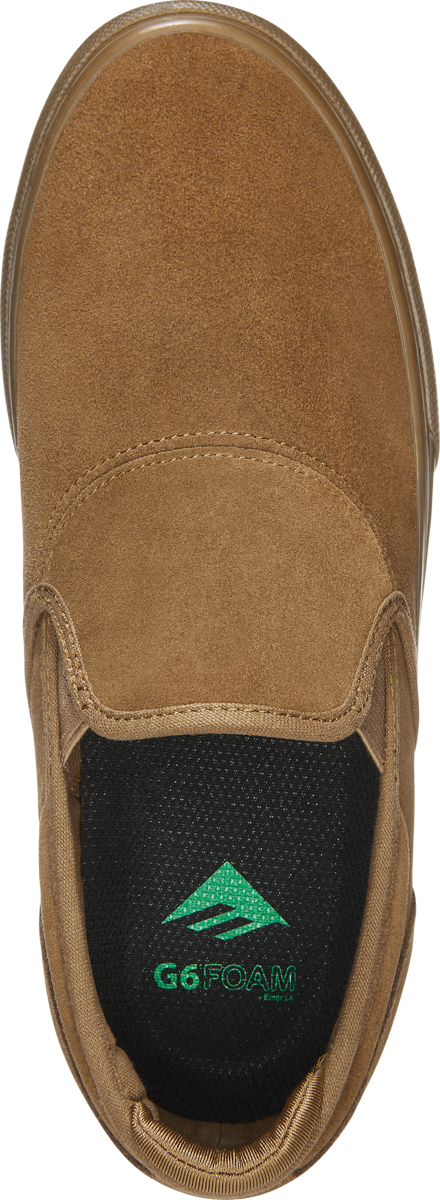 Emerica Wino G6 Slip-on Skate Shoes - Brown/Gum