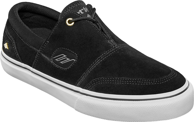 Emerica Servold Skate Shoes - Black/White/Gold