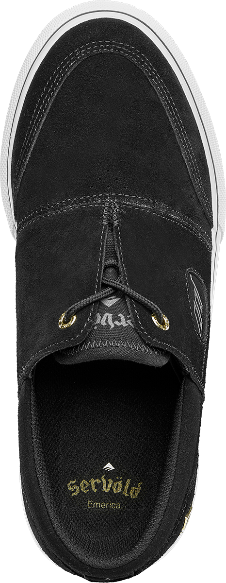 Emerica Servold Skate Shoes - Black/White/Gold