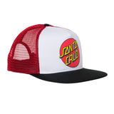 Santa Cruz Classic Dot Mesh Trucker High Profile Hat - Red/Wht/Blk