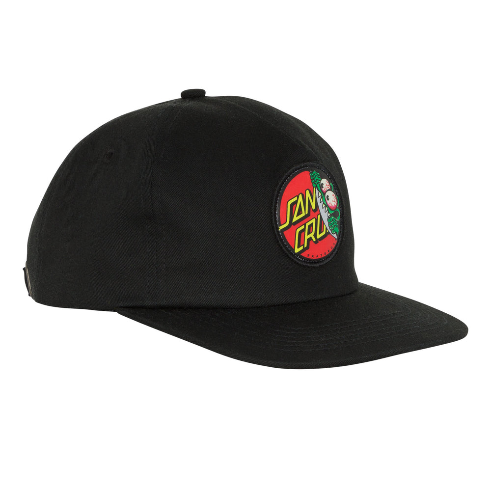 Santa Cruz Beware Dot Strapback Mid Profile Hat - Black