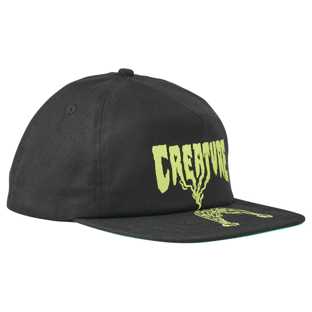 Creature Rolling In The Grave Snapback Mid Profile Hat - Black