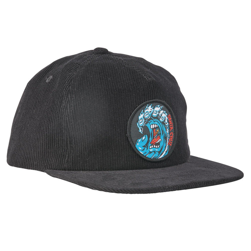 Santa Cruz Screaming Wave Snapback Mid Profile Hat - Black