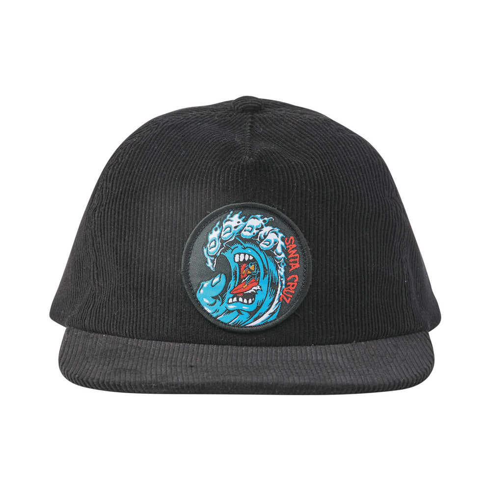 Santa Cruz Screaming Wave Snapback Mid Profile Hat - Black