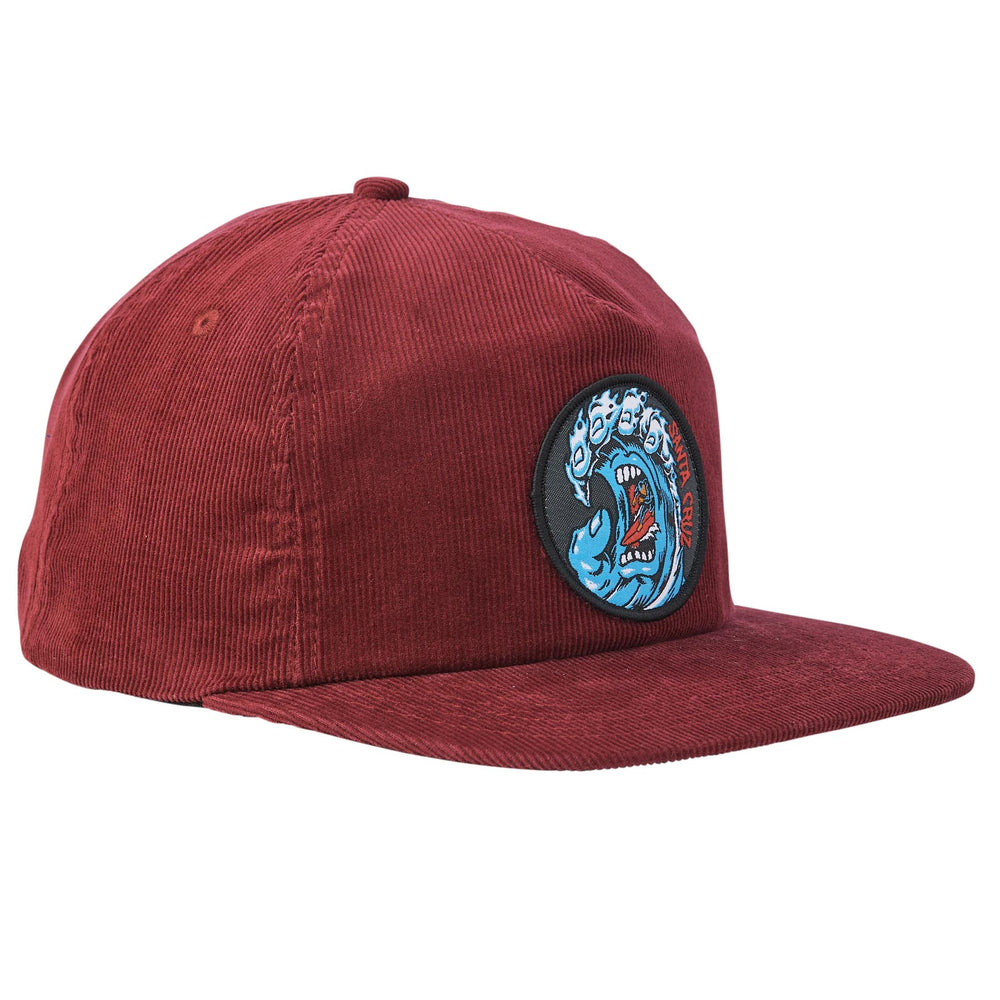 Santa Cruz Screaming Wave Snapback Mid Profile Hat - Maroon