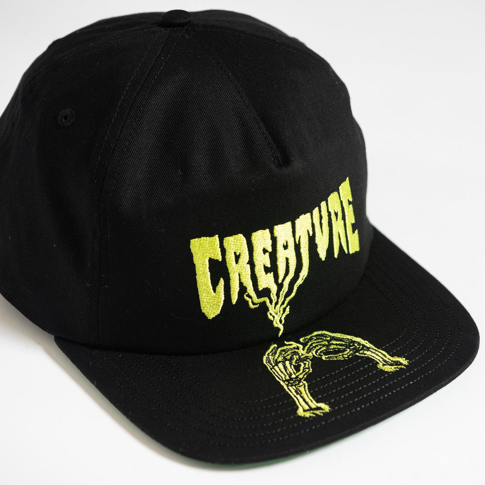 Creature Rolling In The Grave Snapback Mid Profile Hat - Black