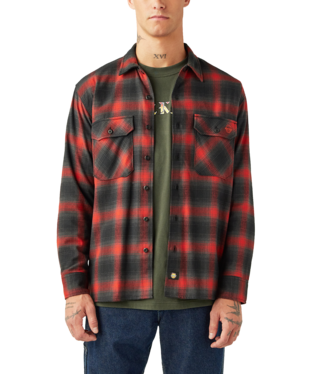 Dickies X Spitfire Flannel Long Sleeve T-Shirt -Red Ochre