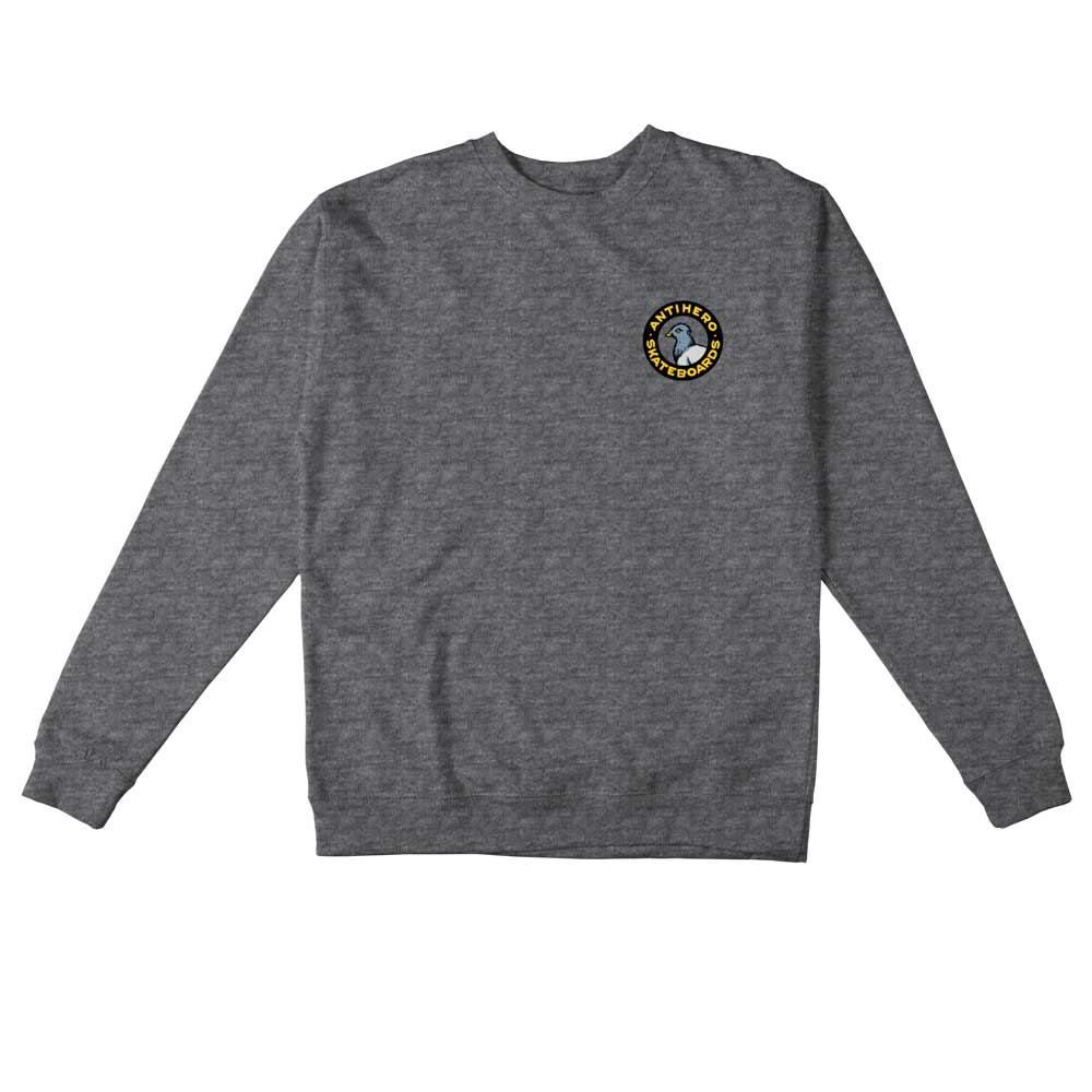 Anti Hero Men's Pigeon Round Crewneck Longsleeve - Charcoal Heather