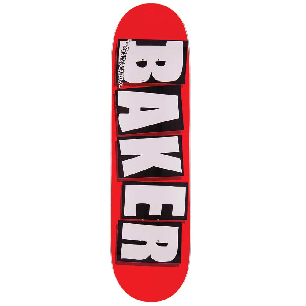 Baker Skateboard Brand Logo Red/Wht Deck 8.25"