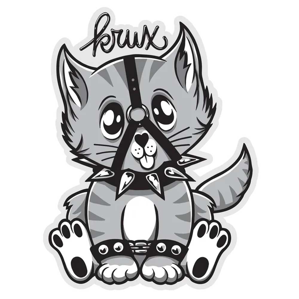 Krux Bondage Kitty Sticker 3in