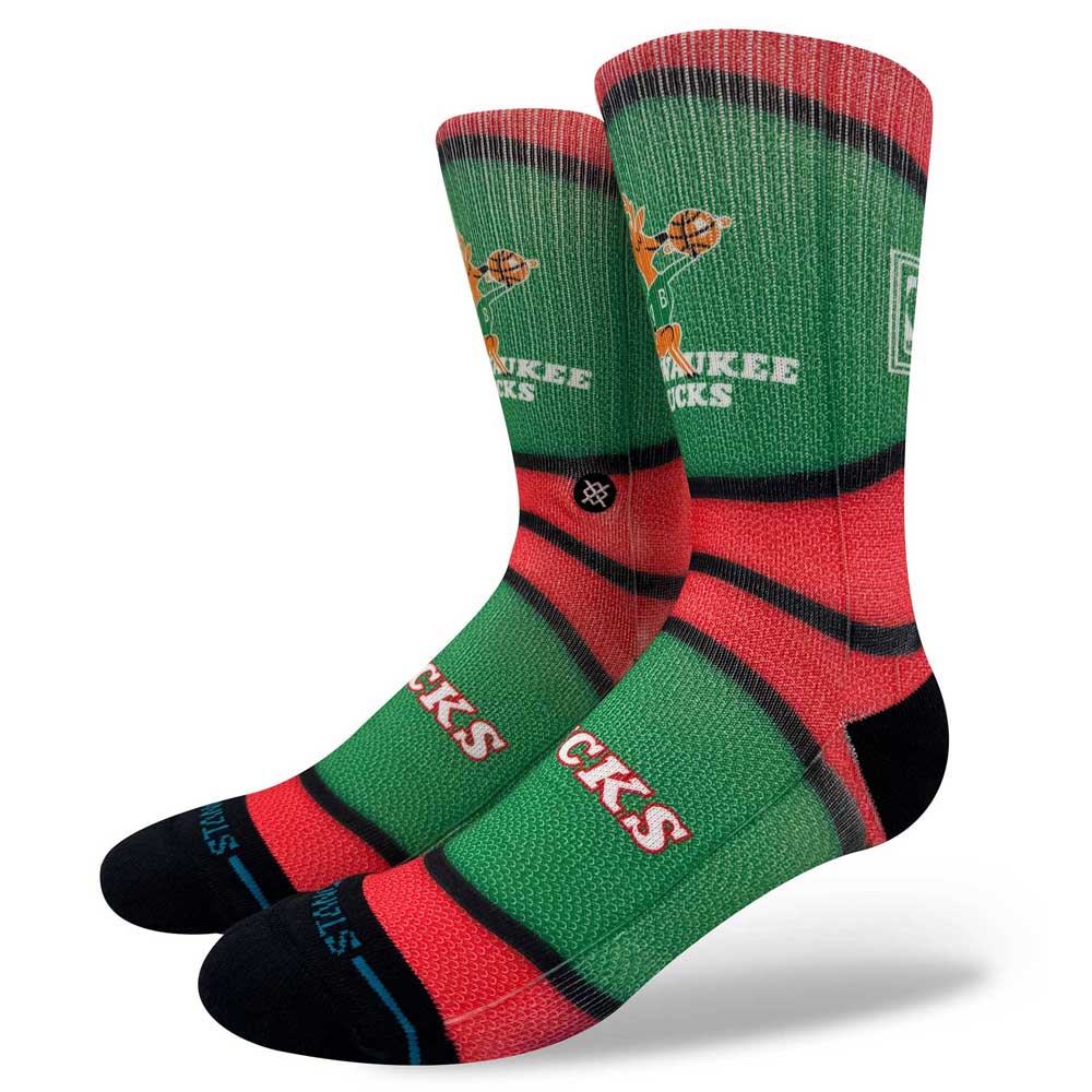 Stance Milwaukee Bucks Mini Ball Hardwood Classics Crew Socks