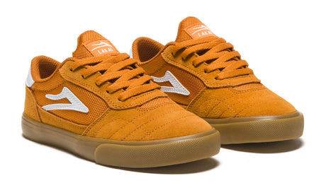 Lakai Cambridge Kids Skate Shoes - Orange Suede