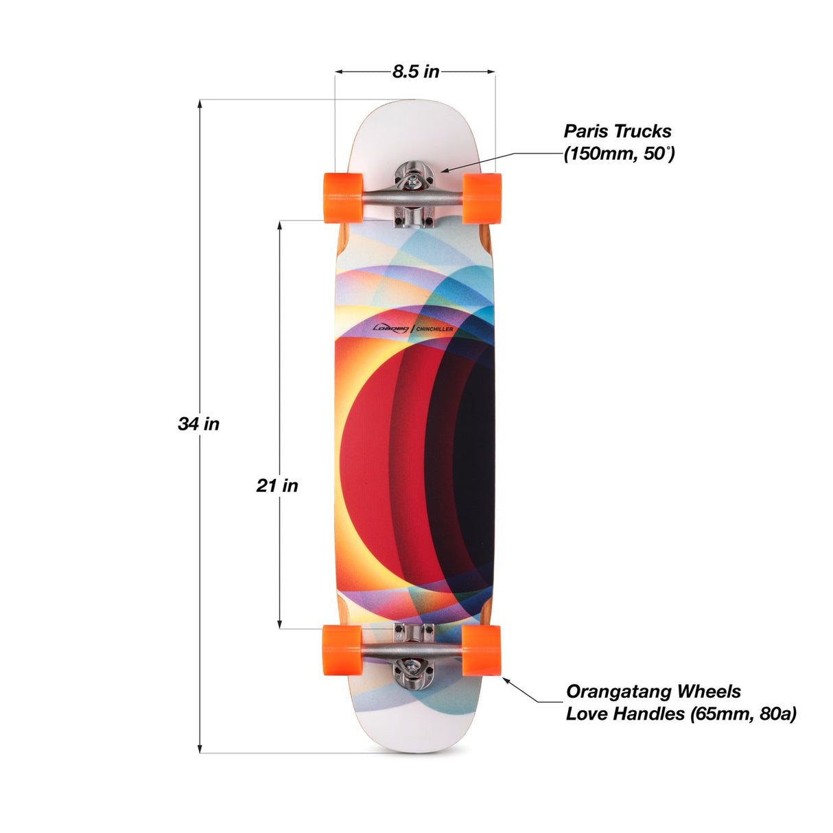 Loaded Chinchiller Complete Longboard with Orangatang 65mm Wheels