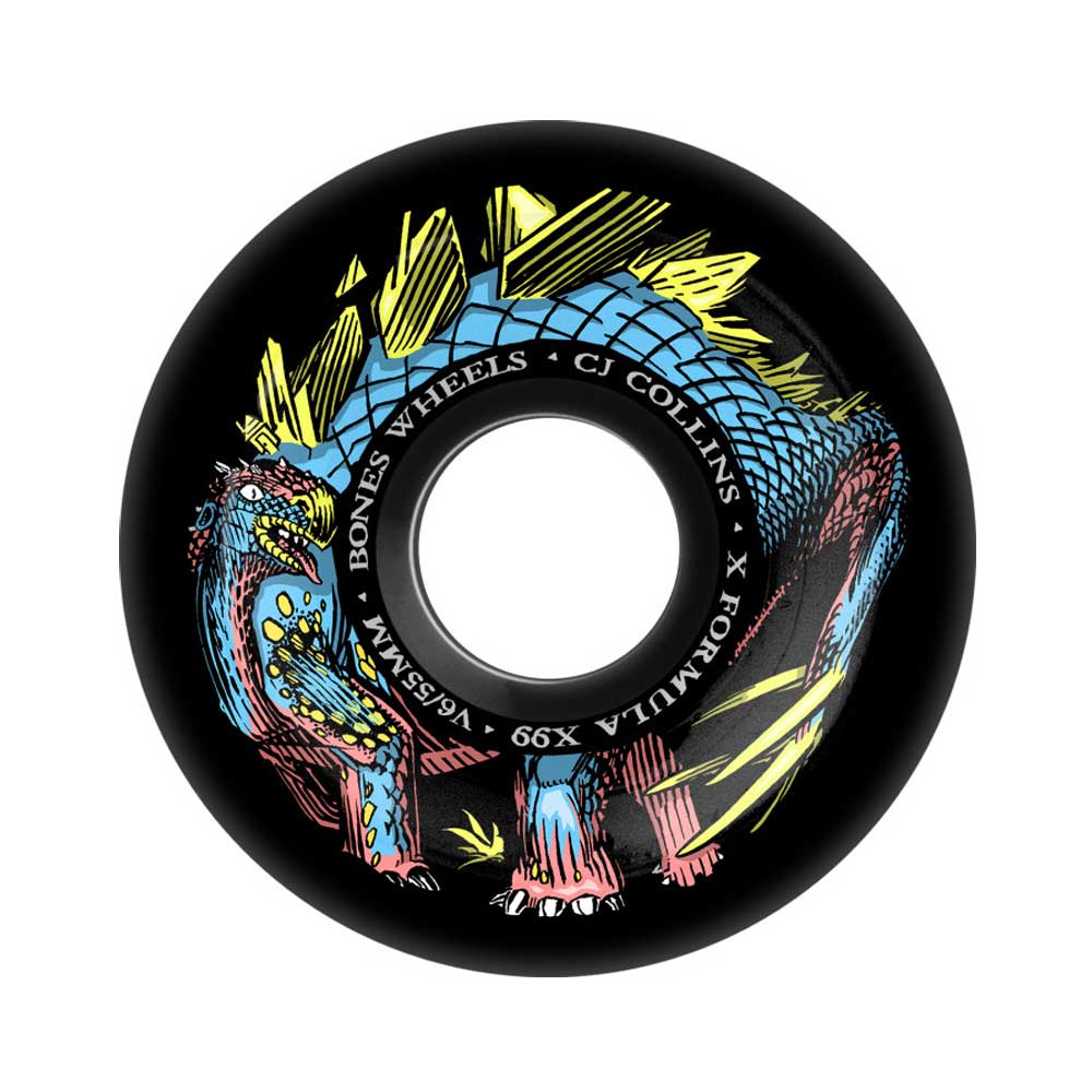 Bones 99a Collins Dino-Sortas V6 Widecut 55mm Skateboard Wheels