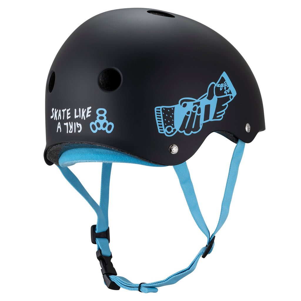 Triple 8 Certified Sweatsaver Skateboard Helmet - Sk8 like a Girl