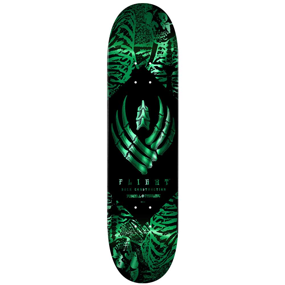 Powell Peralta Skeleton Teal Foil FLIGHT Skateboard Deck - 8.13"