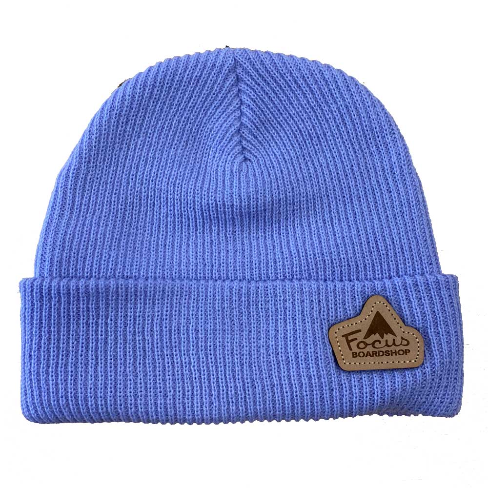 Focus Boardshop Leather Patch Slouch Acrylic Beanie