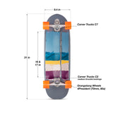 Loaded Carver Bolsa C7 Surfskate Complete Longboard with Orangatang 70mm Wheels