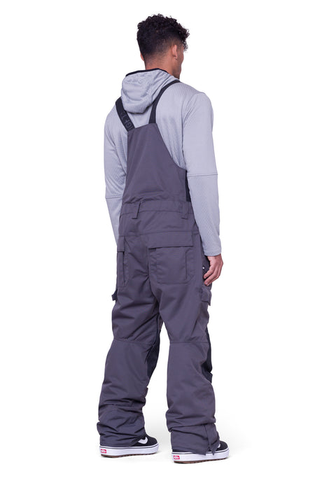 686 Men's Hot Lap Insulated Snow Bibs 2024 - Charcoal Colorblock