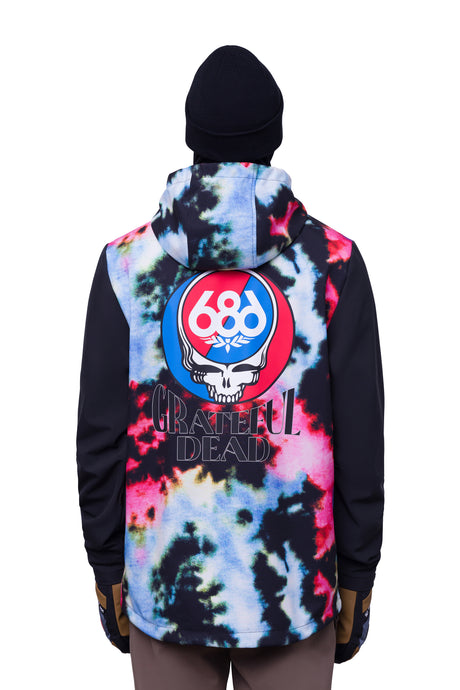 686 Men's Waterproof Zip Hoody Jacket  2024 - Grateful Dead Nebula Tie Dye