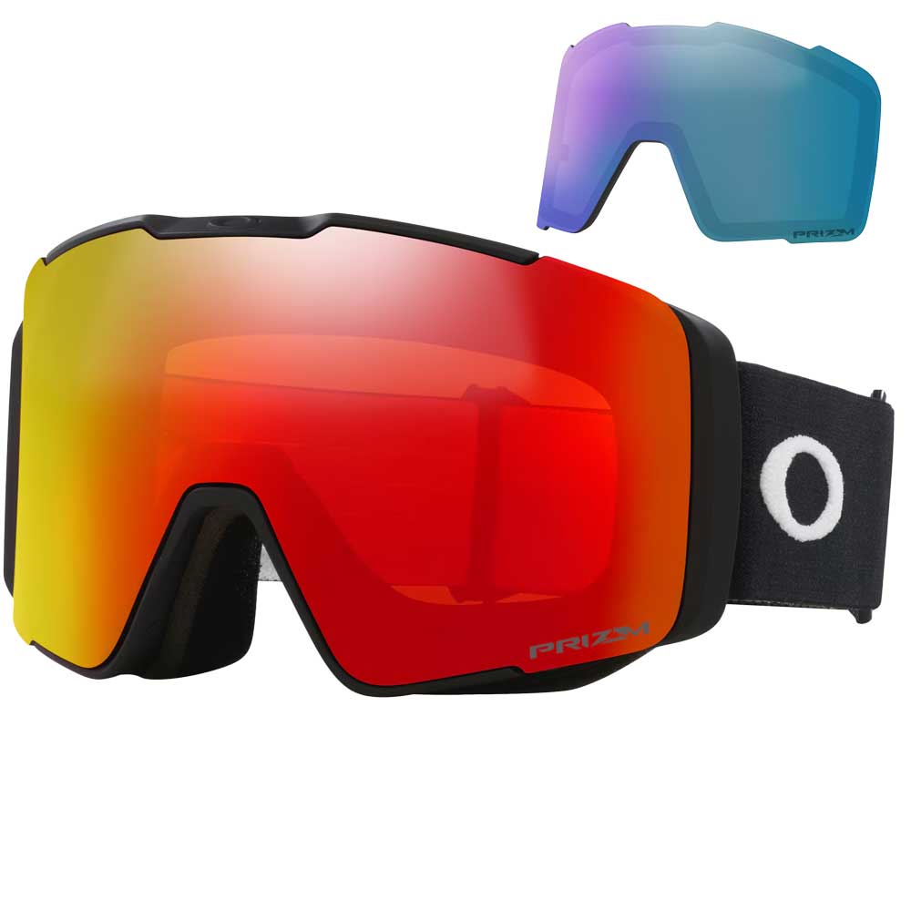 Oakley Line Miner™ Pro M Snow Goggles - 2025 Matte Black Strap with Prizm Torch Iridium Lens + Bonus Prizm Iced Iridium Lens