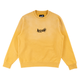 Welcome Vamp Sun Fade Pigment-Dyed Crew - Mineral Yellow