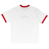 Welcome Barb Ringer Short Sleeve T-Shirt - White/Red