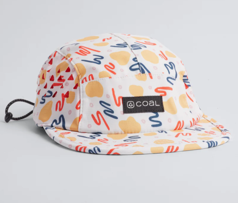 Coal Kids Provo UPF Tech 5-Panel Cap - Off White Doodle