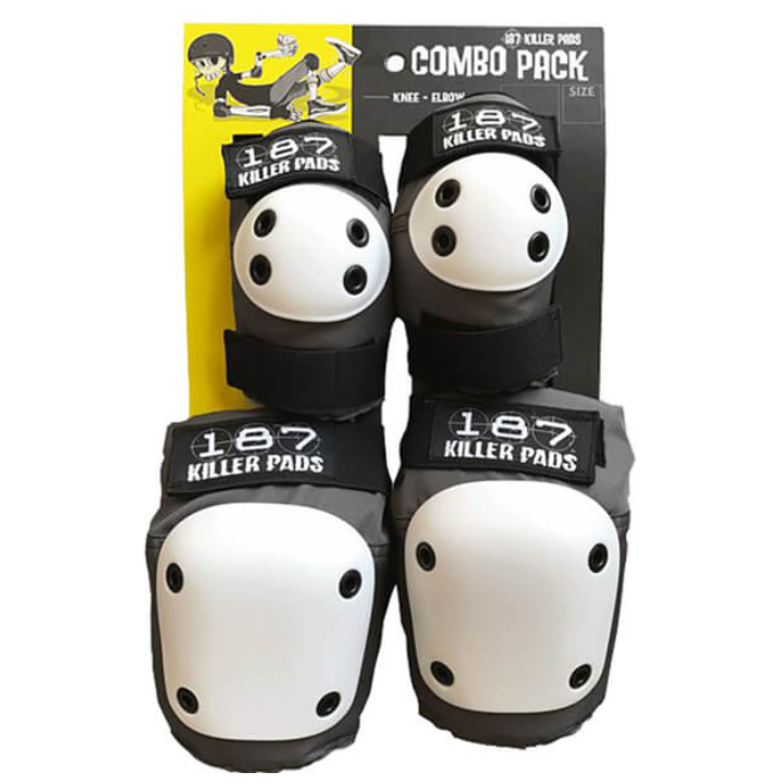 187 Killer Pads Combo Pack Knee & Elbow Set Grey