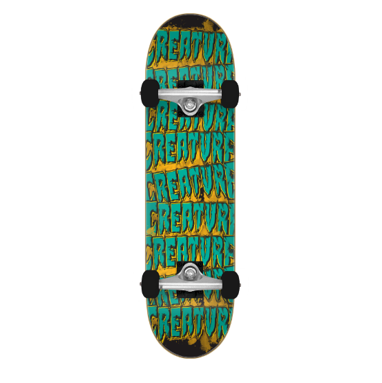 Creature Logo Spill Mini Skateboard Complete - 7.75