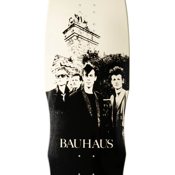 Welcome & Bauhaus Portrait on Dark Lord Bone Dip Skateboard Deck - 9.85"