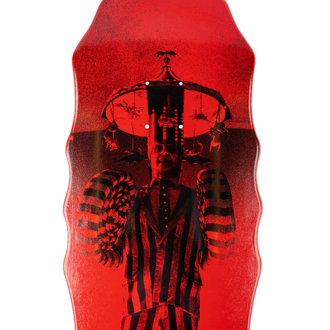 Welcome & Beetlejuice Carousel on Widow Red Dip Skateboard Deck - 10.0"