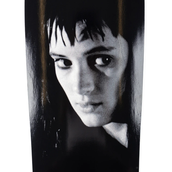 Welcome & Beetlejuice Lydia on Gaia Black/White Dip Skateboard Deck - 9.6