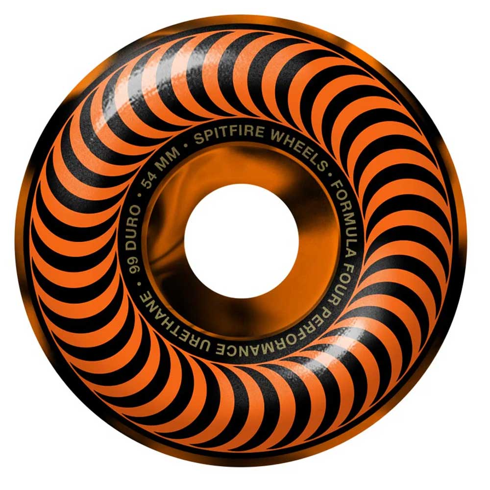 Spitfire 99 Formula Four Swirl Classic Skateboard Wheels 54mm - Black/Orange