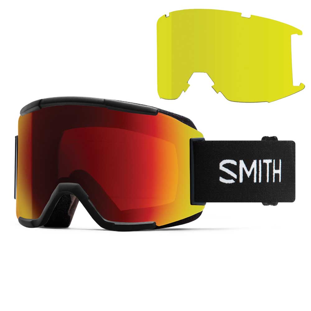 Smith Squad Goggles Black + ChromaPop Sun Red Mirror Lens