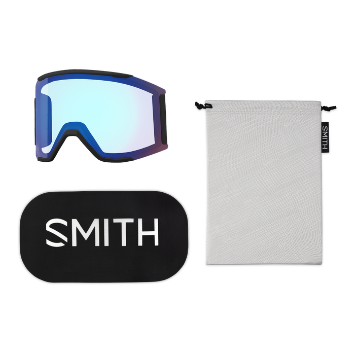 Smith Squad MAG Low Bridge Fit Goggles - Black + ChromaPop Everyday Rose  Gold Mirror Lens