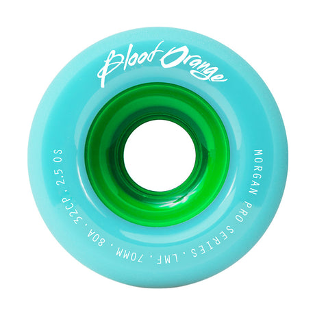 Blood Orange Morgan Pro Series 70mm, 80a Longboard Wheels - Seafoam