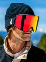 Volcom Odyssey Snowboard Goggles - Matte Black / Red Chrome + Bonus Yellow Lens